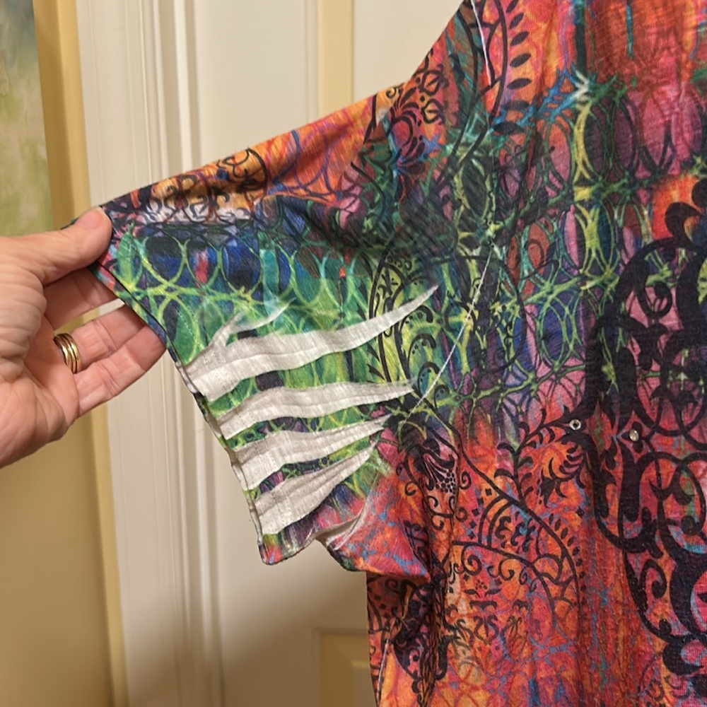 Fashion Bug Multicolor Patterned Tunic - Picture 3 of 5